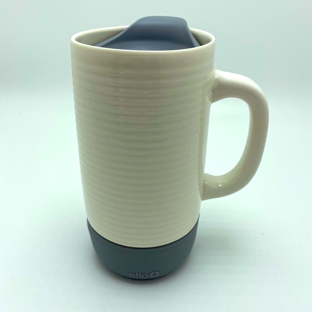 ello White Ceramic/ Silicone To Go Mug